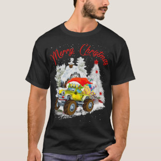 Camiseta Feliz Caminhão do Monstro de Natal com
