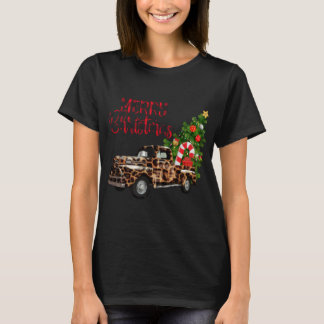 Camiseta Feliz Caminhão Leopardo de Natal com Árvore