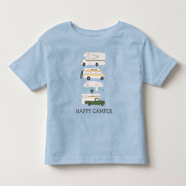 Camiseta FELIZ CAMPER Campervan vanlife RV TrailER PERSONAL (Frente)
