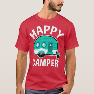 Camiseta Feliz Camper Camping Caravan Férias Engraçadas Gi