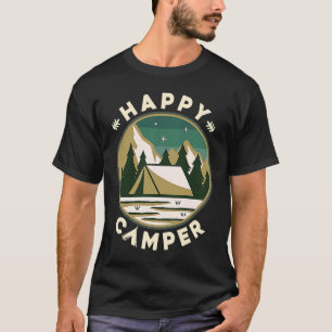 Camiseta Feliz Camper Engraçado Acampamento da Vida Selvage