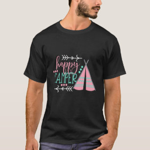 Camiseta Feliz Camper Engraçado Design De Acampamento Para 