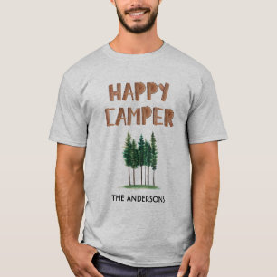 Camiseta Feliz Camper Pine Trees Personalizado