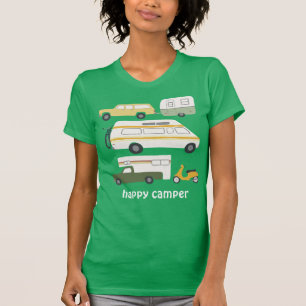 Camiseta FELIZ CAMPER Vintage camping trailer RV PERSONALIZ