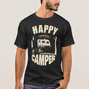 Camiseta Feliz Camper Wild Rv Van Camping Outdoor Cute Gra