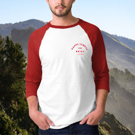 Camiseta Feliz Camping Crew Vintage Black Raglan