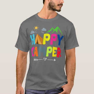 Camiseta Feliz Campo Acampando Engraçado Presente