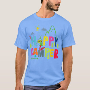 Camiseta Feliz Campo Acampando Homens Engraçados Mulheres