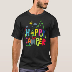 Camiseta Feliz Campo Acampando Homens Engraçados Mulheres C