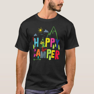Camiseta Feliz Campo Acampando Homens Engraçados Mulheres C