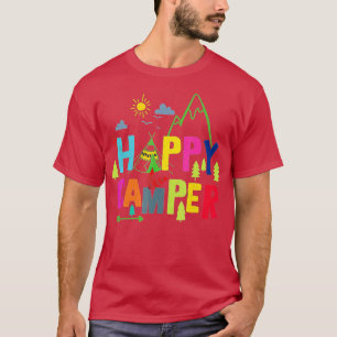 Camiseta Feliz Campo Acampando Homens Engraçados Presentes 