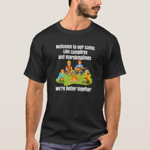 Camiseta Feliz Campo Bem-Vindo A Nossa Camp Campfire E Mar