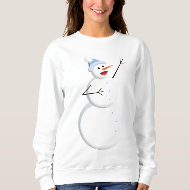 Camiseta Feliz Cantando Snowman no Natal (Frente)