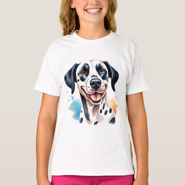 Camiseta Feliz Cão Dalmático Pet (Frente)
