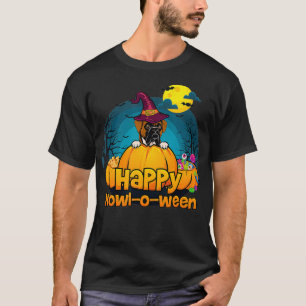 Camiseta feliz cão-de-bruxa-de-bruxo halloween