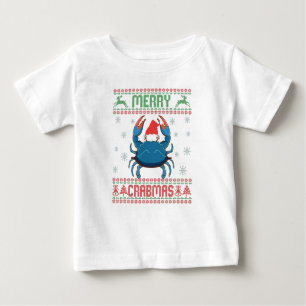 Camiseta Feliz Caranguejo Engraçado Feio Doce De Natal