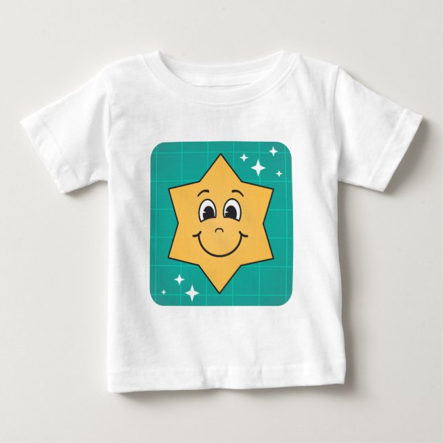Camiseta Feliz cartoon star sorridente design de Natal (Frente)