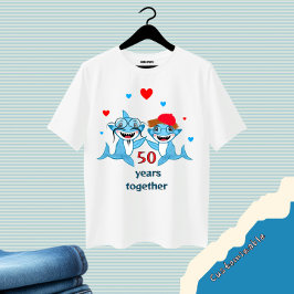 Camiseta Feliz casal de tubarões