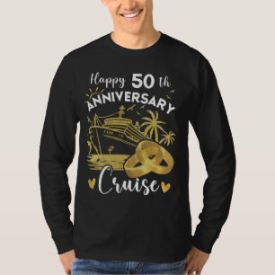 Camiseta Feliz Casamento de Ouro C do Cruise de 50 anos