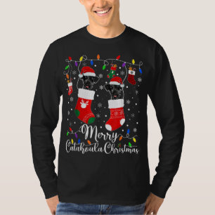 Camiseta Feliz Catahoula Natal Catahoula Festa de Natal Cat