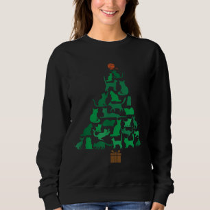 Camiseta Feliz Catmas Árvore de Natal de Gato, Meowy Catmas