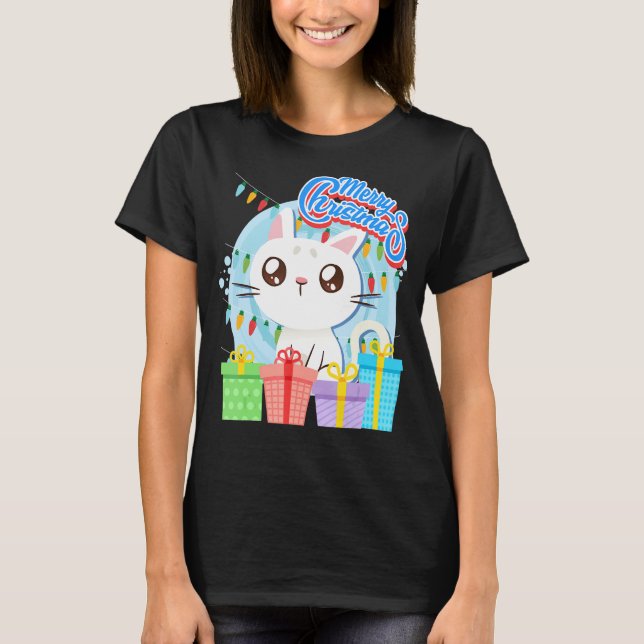 Camiseta Feliz Catmas crianças (Frente)