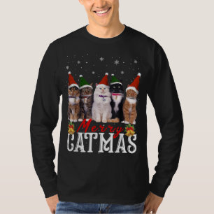 Camiseta Feliz Catmas de Gato de Gato de Gato de Gato