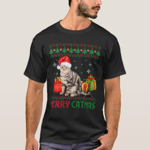 Camiseta Feliz Catmas Gato Feio de Natal Americano