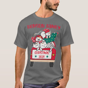 Camiseta Feliz Catmas gatos de Natal amam Henson Fam