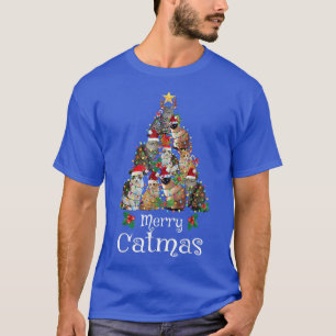 Camiseta Feliz Catmas Homens Mulheres Crianças Engraçado Na