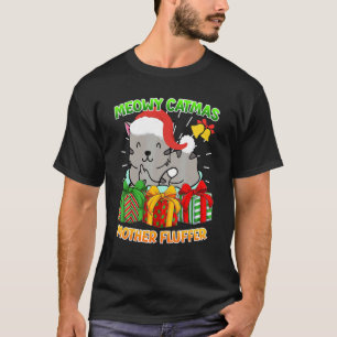 Camiseta Feliz Catmas Mãe Fluffer dona de gato gatos 1