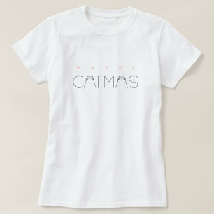Camiseta Feliz Catmas Natal Bonito Típica de Gatos Engraçad