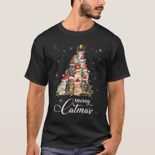 Camiseta Feliz Catmas Natal Design Para Amante de Gato Gato