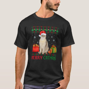 Camiseta Feliz Catmas Natal Feio Burmilla Pai Mãe