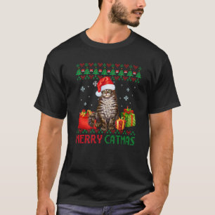 Camiseta Feliz Catmas Natal Feio Maine Coon Mãe Pai
