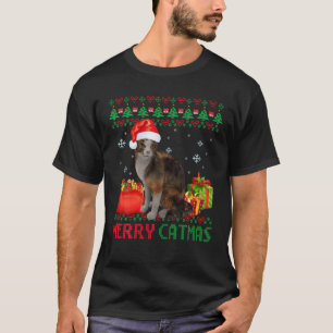 Camiseta Feliz Catmas Natal Feio Pai Abissínia Mãe