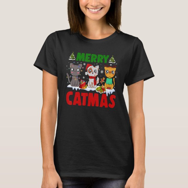 Camiseta Feliz Catmas Natal Pijamas X mas Sueco Feio (Frente)