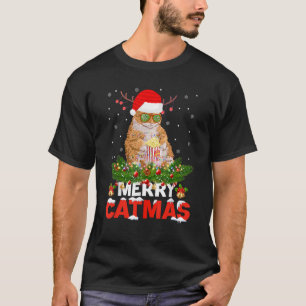 Camiseta Feliz Catmas Natal Pijamas X Mas Ugly Swea