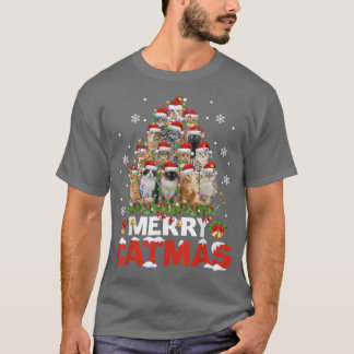 Camiseta Feliz Catmas Natal Pijamas Xmas Suor Feio