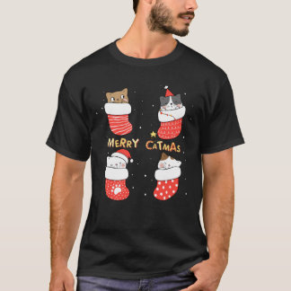 Camiseta Feliz Catmas Novelty Cat Lover
