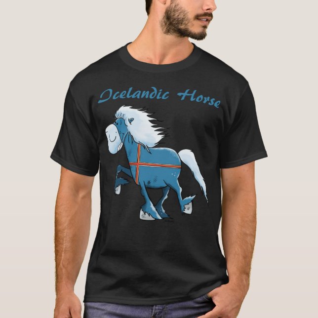Camiseta Feliz cavalo islandês (Frente)