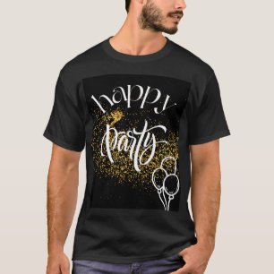 Camiseta Feliz Celebração do Partido - Design de Glitter Fe
