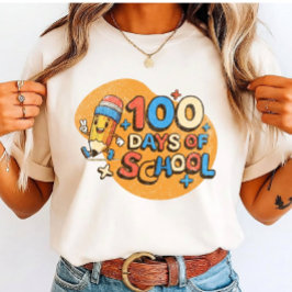 Camiseta Feliz Celebração dos 100 Dias de Aula para os Alun