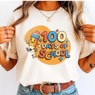 Camiseta Feliz Celebração dos 100 Dias de Aula para os Alun