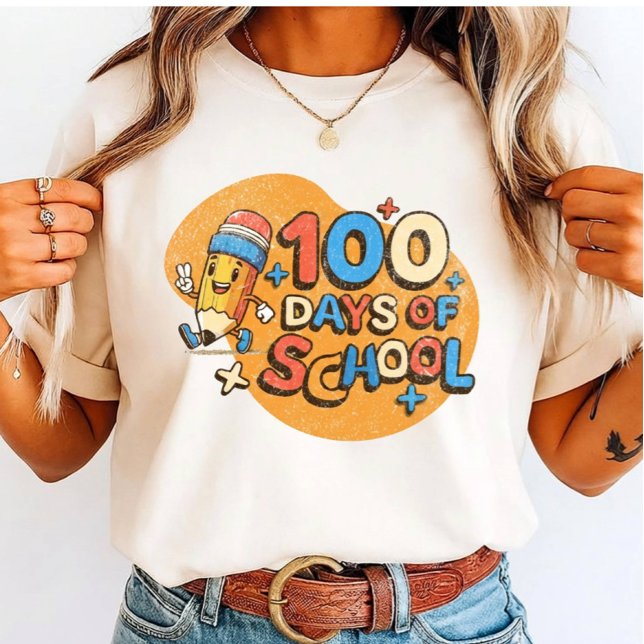 Camiseta Feliz Celebração dos 100 Dias de Aula para os Alun (Criador carregado)