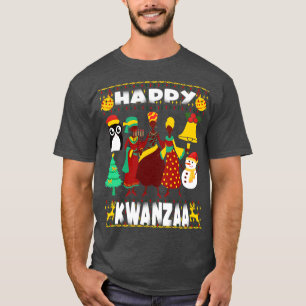 Camiseta Feliz Celebração Kwanzaa Cultura do Patrimônio Neg