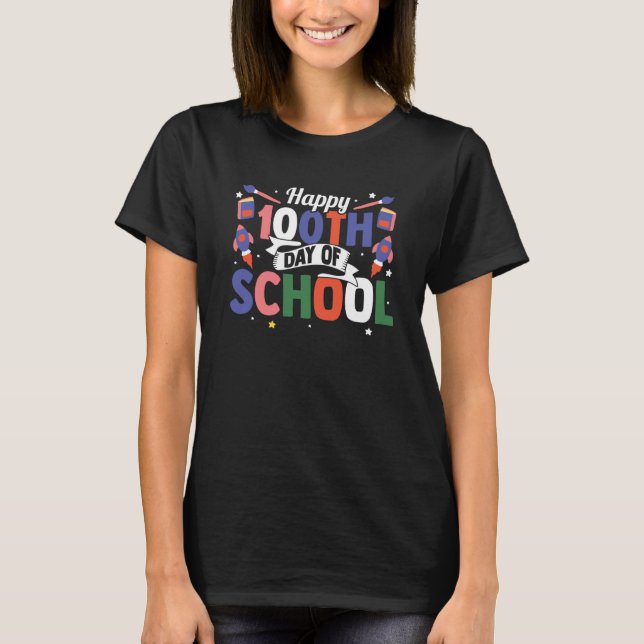 Camiseta feliz centésimo dia de professor universitário 5 (Frente)