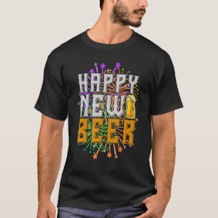 Camiseta Feliz cerveja nova de ano novo