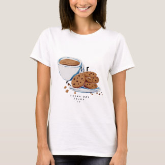 Camiseta Feliz Chá e Cookies - Aproveite todos os dias