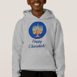 Camiseta Feliz Chanukah! Menorah Personalizado<br><div class="desc">Feliz Chanukah! Menorah Personalizado Hoodie Editar texto para personalizar</div>